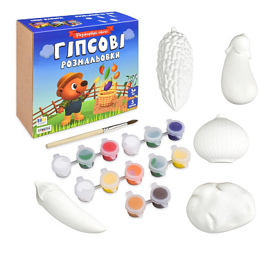 Набор для творчества Strateg Гипсовые раскраски. Раскрась овощи 31000