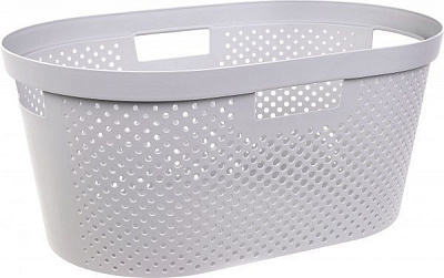 Корзина для белья Curver Infinity ажурная серая 590x390x270 мм