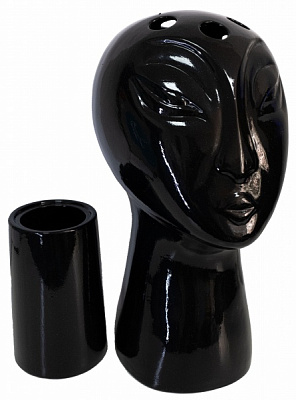 Ваза керамическая Nana ceramics Голова 43 см черный глянец 