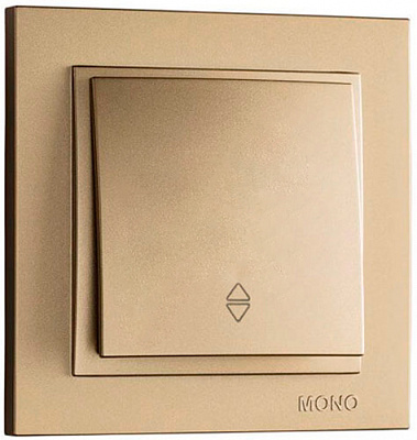 Вимикач прохідний одноклавішний Mono Despina без підсвітки 10 А 250В титан 102-222225-109