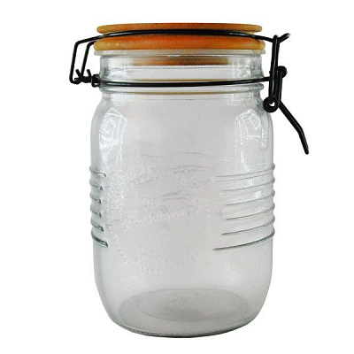 Банка із застібкою 1 л з дерев'яною кришкою 212850-WL Old Fashioned