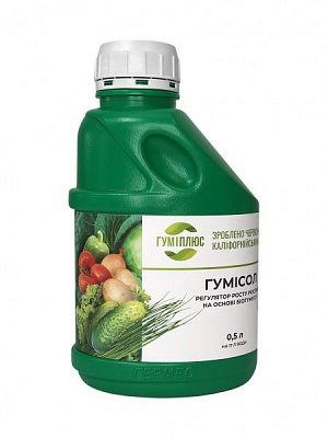 Стимулятор росту та розвитку рослин Гуміплюс Гумісол на основі біогумусу 0,5 л