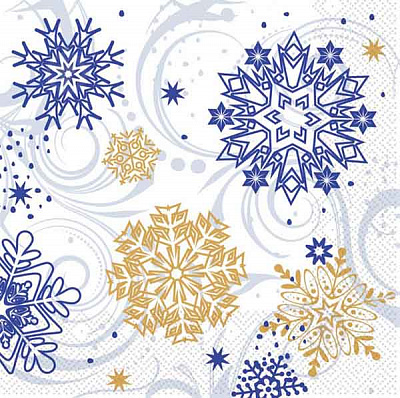 Серветки столові Silken Сніжинка з візерунками 33х33 см 18 шт.