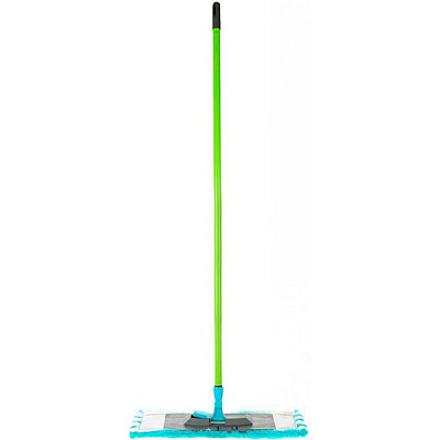 Швабра плоская для пола Мелочи Жизни 110 см зеленая с белым 