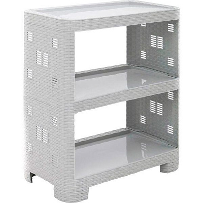 Этажерка Тарлев Ротанг 3-уровневая 580x520x300 мм серый 