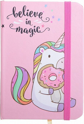 Книга для записей Unicorn with donut А7 80 листов