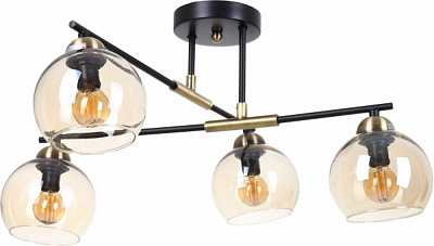 Світильник стельовий Accento lighting Portofino 4x60 Вт E14 чорний/золото ALHu-KC11100-4