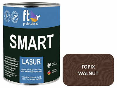 Захисний засіб FT Professional SMART LASUR горіх шовковистий мат 0,9 л