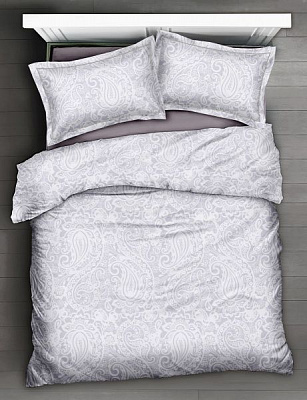 Комплект постільної білизни Mercy сімейний сірий із білим La Nuit