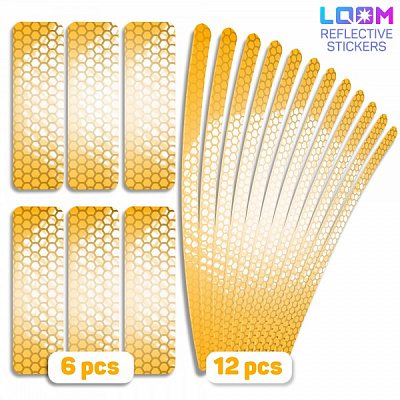 Светоотражающая наклейка LOOM для ободов, желтые