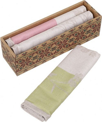 Набор полотенец флора 46x70 см Білоруський льон коричневый 