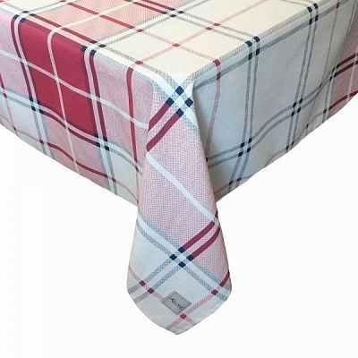 Скатерть Шарлотта клетка 136x220 см бежево-красный La Nuit 