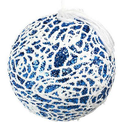 Шарик новогодний Ажурная паутинка SDA86110DB 100 мм