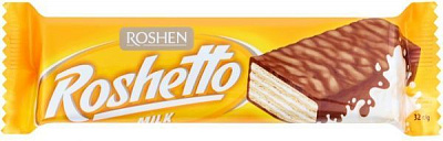 Батончик вафельный Roshen Roshetto milk chocolate 200 шт (4823077607592) 32 г 