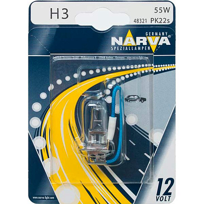 Лампа галогенная Narva (48321) H3 PK22s 12 В 55 Вт 1 шт
