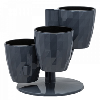 Кашпо Ruby Тріо круглий 1 л антрацит (КШ-5443)