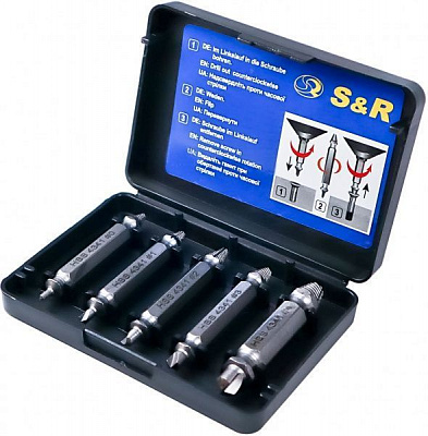 Набір екстракторів Meister №0-1-2-3-4 L50 мм 5 шт S&R 111400005