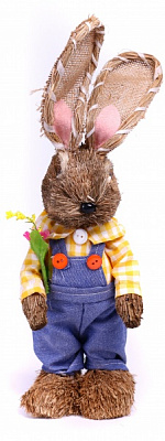 Декорація великодня Кролик довговухий з квіткою 15х37 см в асортименті (G6260019/22)