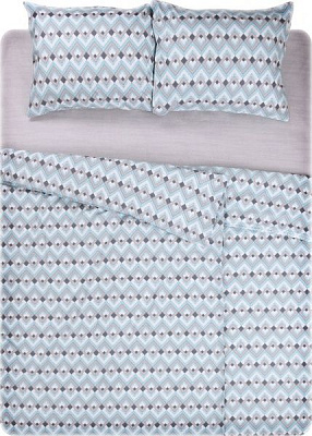 Комплект постельного белья Болония семейный голубой с белым UP! (Underprice) 