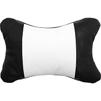Подушка-подголовник Kerdis Standart черная с белым кожа 