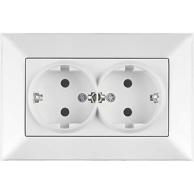 Розетка Viko Meridian з заземлення подвійна біла