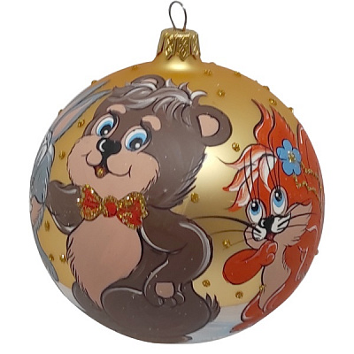 Шар новогодний 100 мм золотой 6271-1