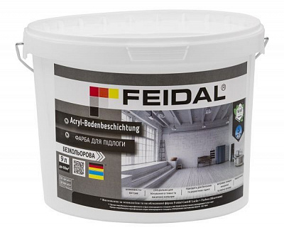 Краска Feidal для пола Acryl-Bodenbeschichtung бесцветный шелковистый мат 9 л