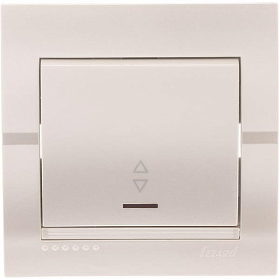 Вимикач прохідний одноклавішний Lezard Deriy з підсвіткою 250В перлинно-білий 702-3030-114