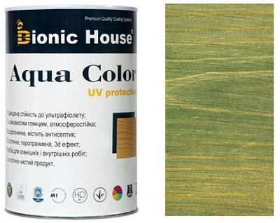 Лазур Bionic House лесуюча універсальна Aqua Color UV protect смарагд шовковистий мат 0,8 л