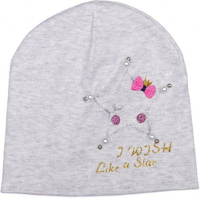 Шапочка дитяча для дівчинки Kraft 302-Т р.48-50 світло-сірий