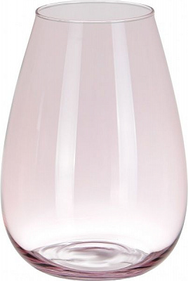 Ваза скляна прозора Luster 25х18,5 см рожева Wrzesniak Glassworks