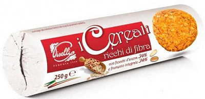 Печенье овсяное Piselli с клетчаткой 250 г (8032755320876) 