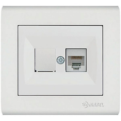 Розетка комп’ютерна Makel Manolya PC, RG-45, САТ 5e + гніздо білий 41001035