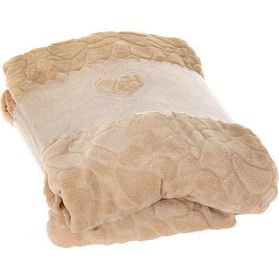 Плед фланелевый Underprice Камни бежевые 160x200 см