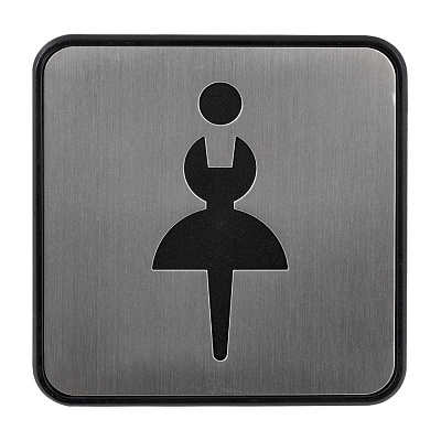 Табличка WC Woman нержавіюча сталь чорний із сірим 97 мм Arino 67741