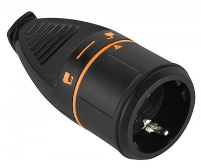 Розетка кінцева із заземленням Electraline 16A/250V зі шторками без кришки чорний 71935