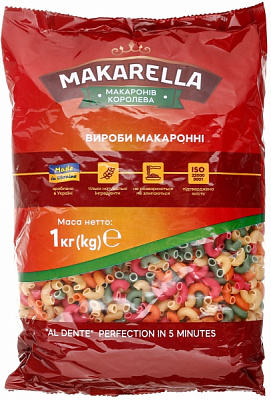 Макарони Макарелла Веселка Ріжки №7 1000 г