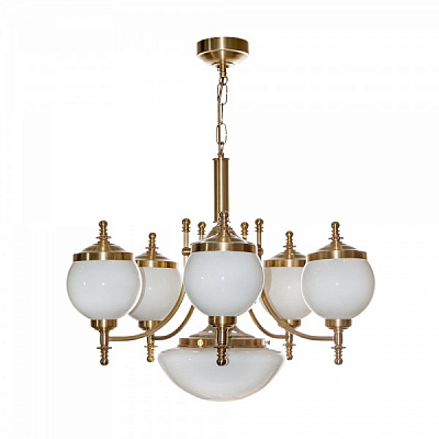 Люстра підвісна Фабрика Світла Люстра ФАБРИКА СВІТЛА Булава НСБ 023-(5+1)х60-061 6x60 Вт E14E27 патина