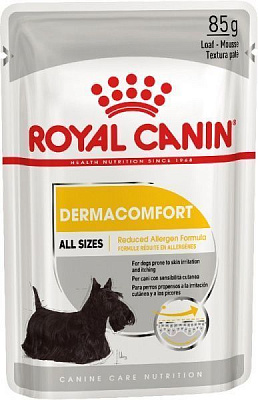 Консерва Royal Canin для собак DERMACOMFORT LOAF (Ол Сайзес Дермакомфорт), пауч, 85 г