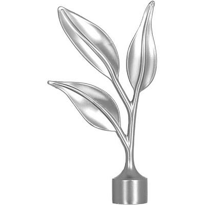 Наконечник Cardinal Лист вербы наборной d16 мм сатин никель 