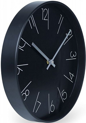 Годинник настінний Астрід 30 см чорний з рисками