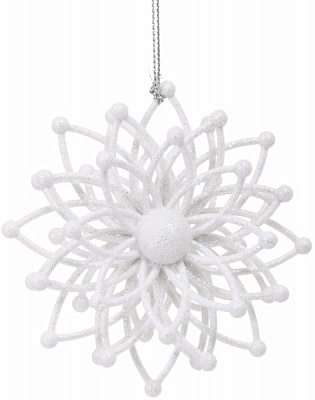 Декорация Снежинка Молекула 3д d 12 см белый 1 шт. 