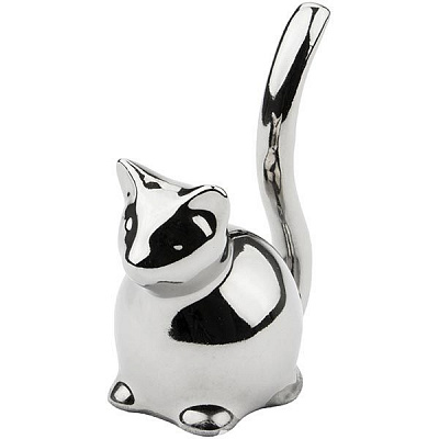 Підставка для прикрас Кошеня платинове 7 см