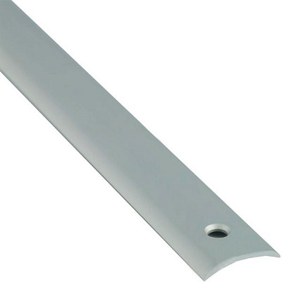 Поріжок алюмінієвий анодований Braz Line гладенький з отворами 20x900 мм срібло