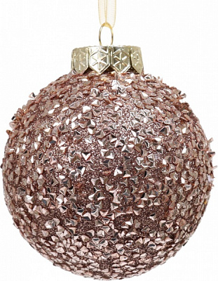 Ялинкова іграшка у формі кулі з паєтками та блискітками 8 см CAA126690
