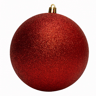 Куля новорічна 12 см глітер червона d 120 мм червоний 892395