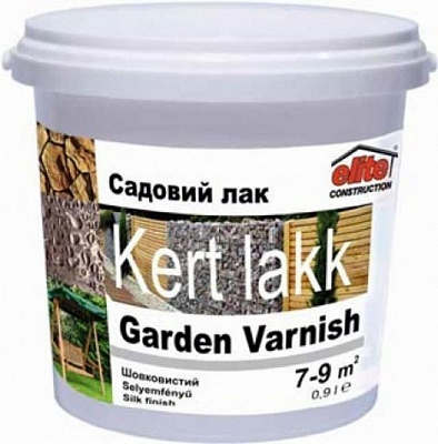 Лак акриловий Бурштин Elite Construction напівмат 0,9 л прозорий