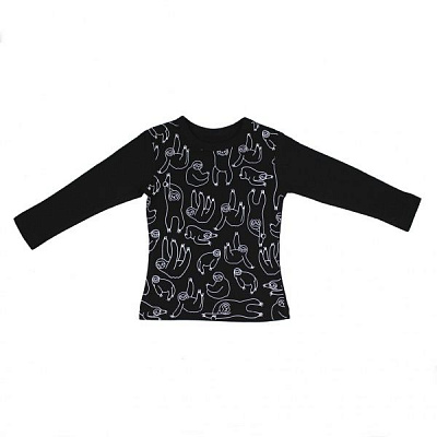 Футболка з довгим рукавом Danaya р.86 чорний із малюнком ШЯ19-20