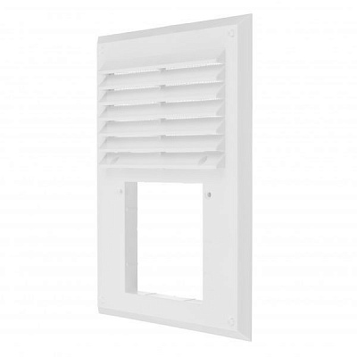 Решетка для вентиляции MiniMax с сеткой против насекомых 240 х 180п90 мм (1506) пластик белый 