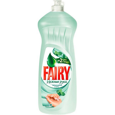 Средство для ручного мытья посуды Fairy Нежные руки Чайное дерево и мята 1л